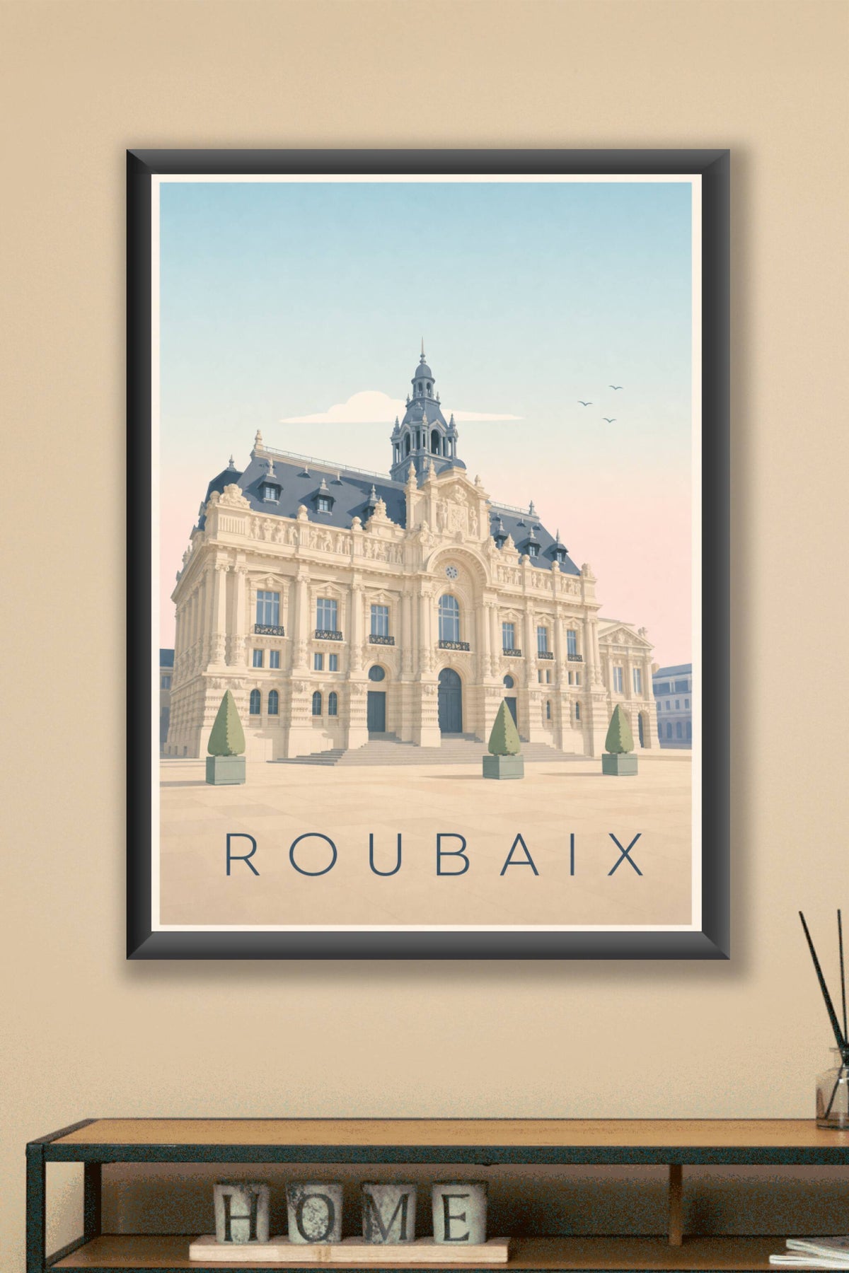 Affiche de Roubaix, poster hôtel de ville