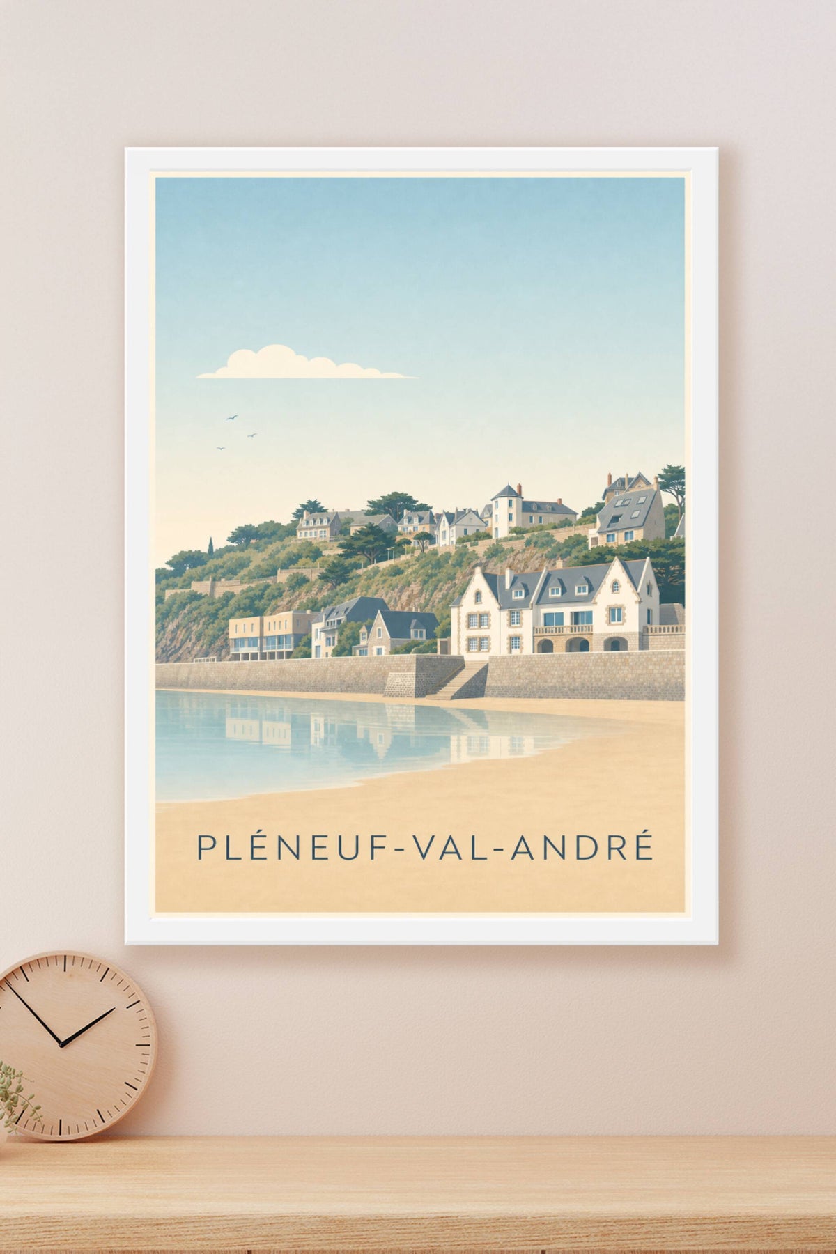 Affiche de Pléneuf-Val-André, poster villas bretonnes