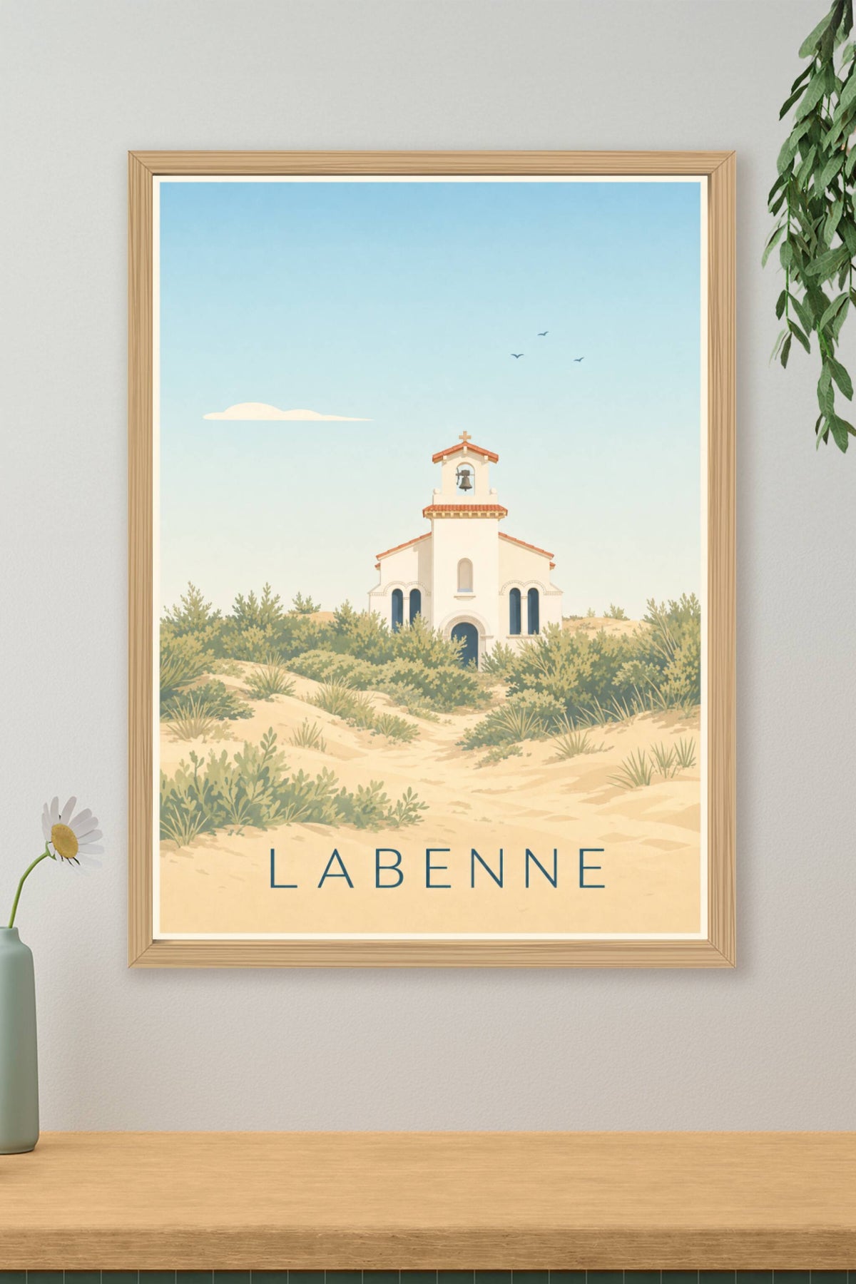 Affiche de Labenne, poster dunes landaises