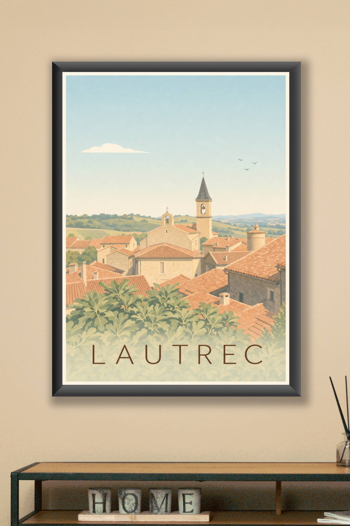 Affiche de Lautrec, poster toits du village