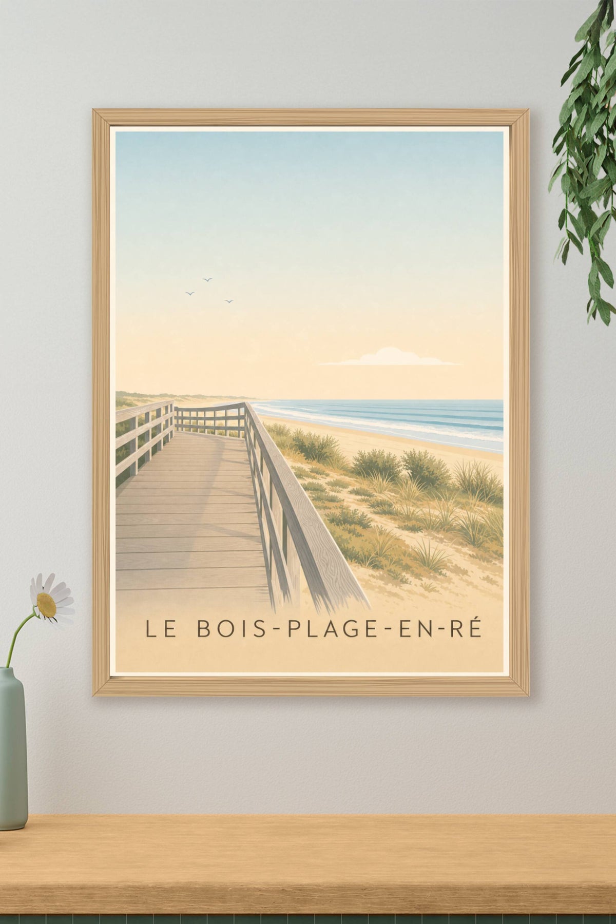 Affiche Le Bois-Plage-en-Ré, poster ponton de plage