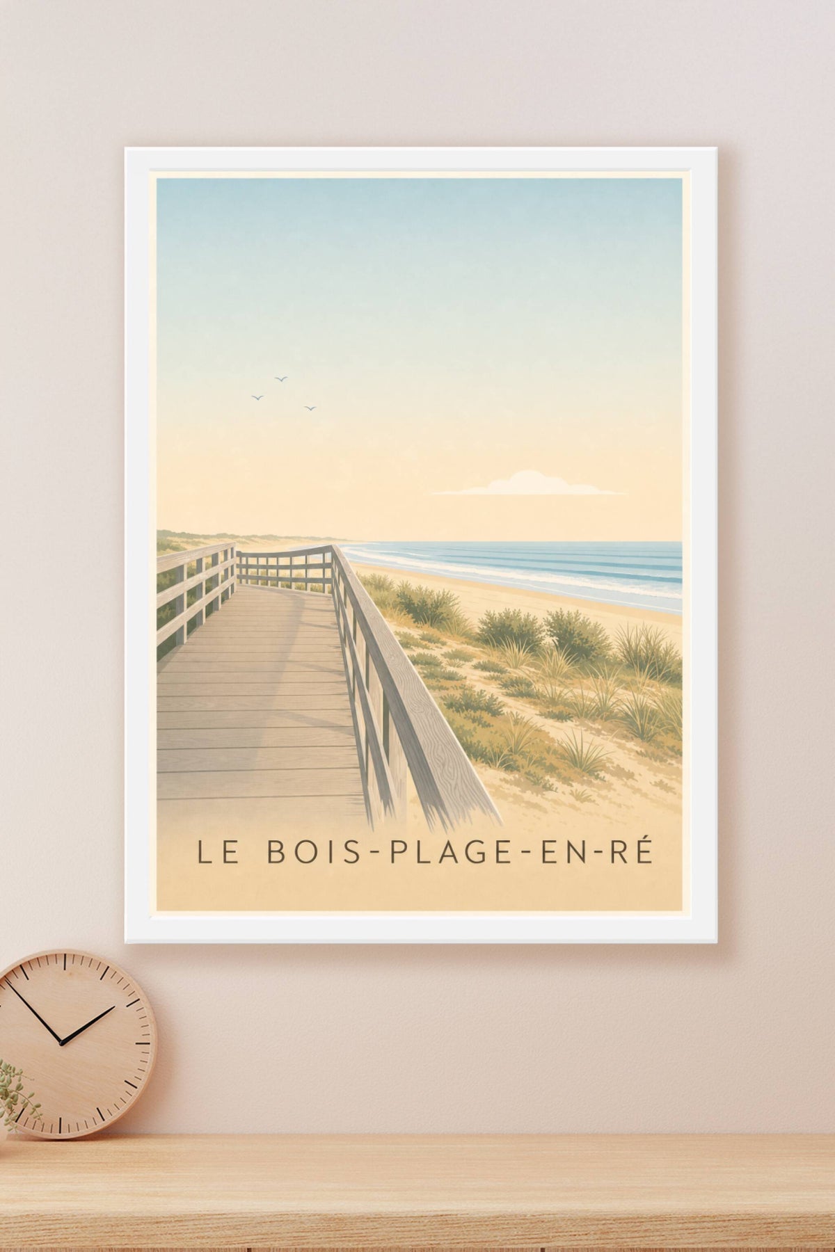 Affiche Le Bois-Plage-en-Ré, poster ponton de plage