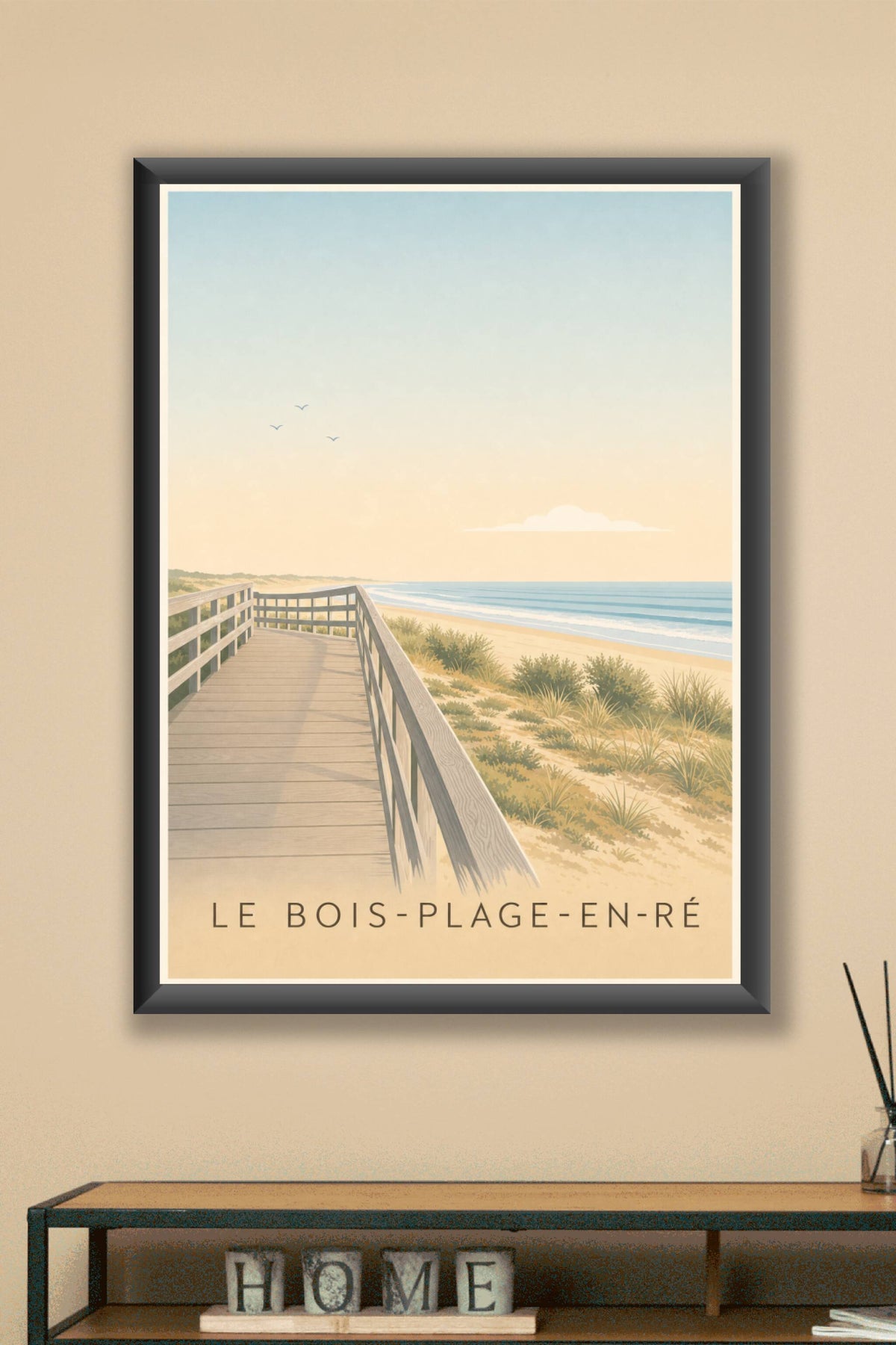 Affiche Le Bois-Plage-en-Ré, poster ponton de plage