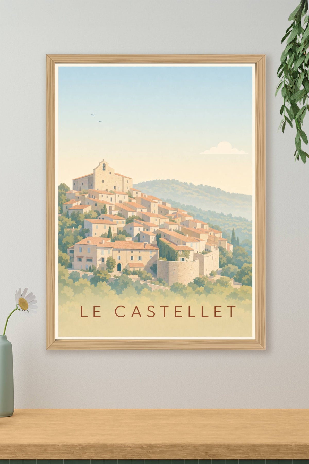 Affiche du Castellet, poster village perché du Var