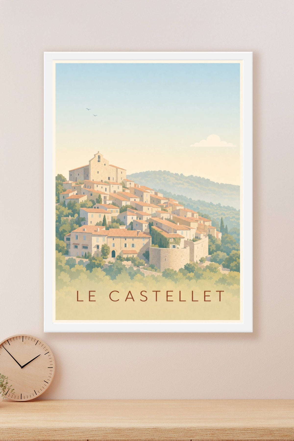 Affiche du Castellet, poster village perché du Var