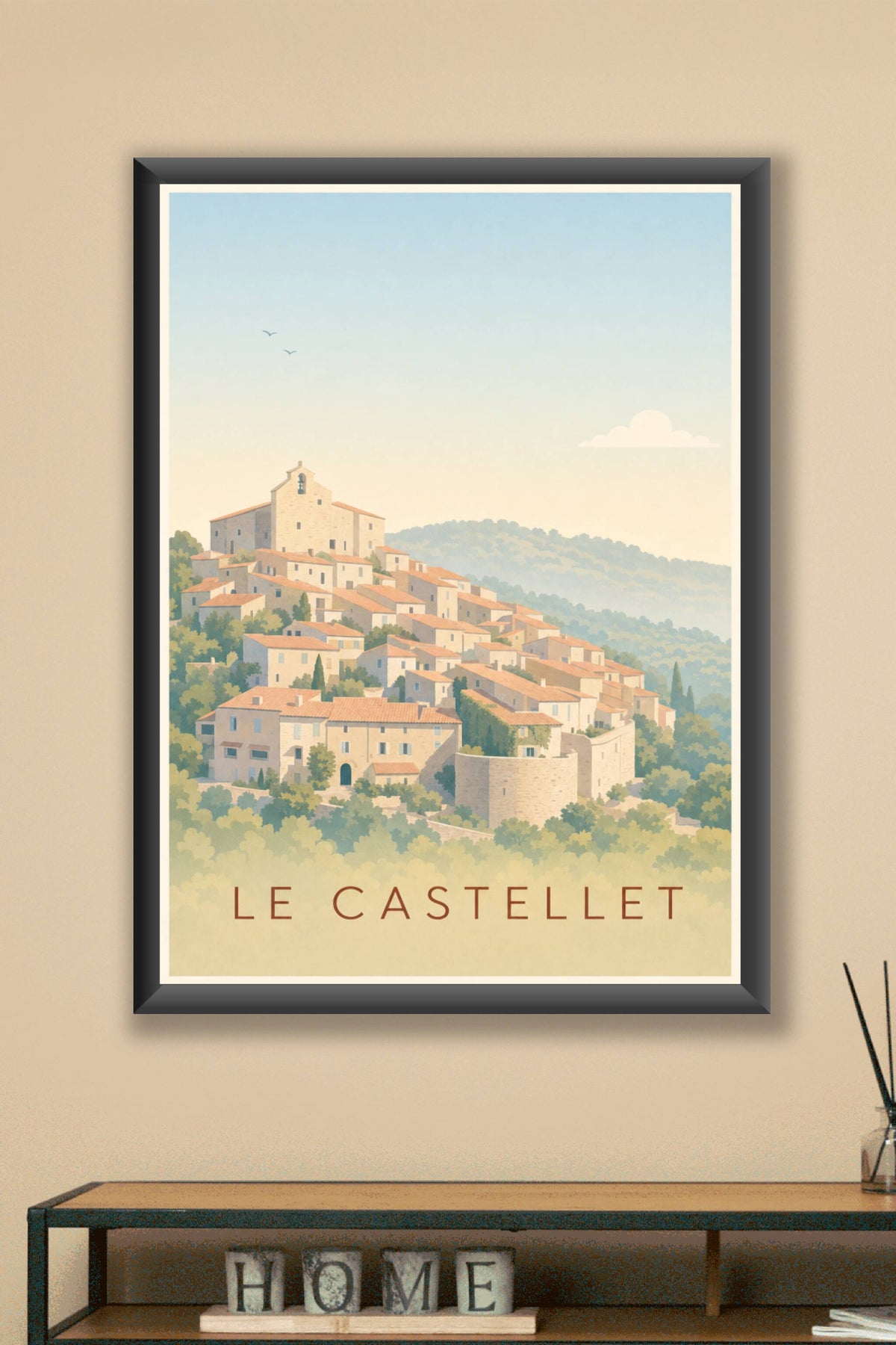 Affiche du Castellet, poster village perché du Var
