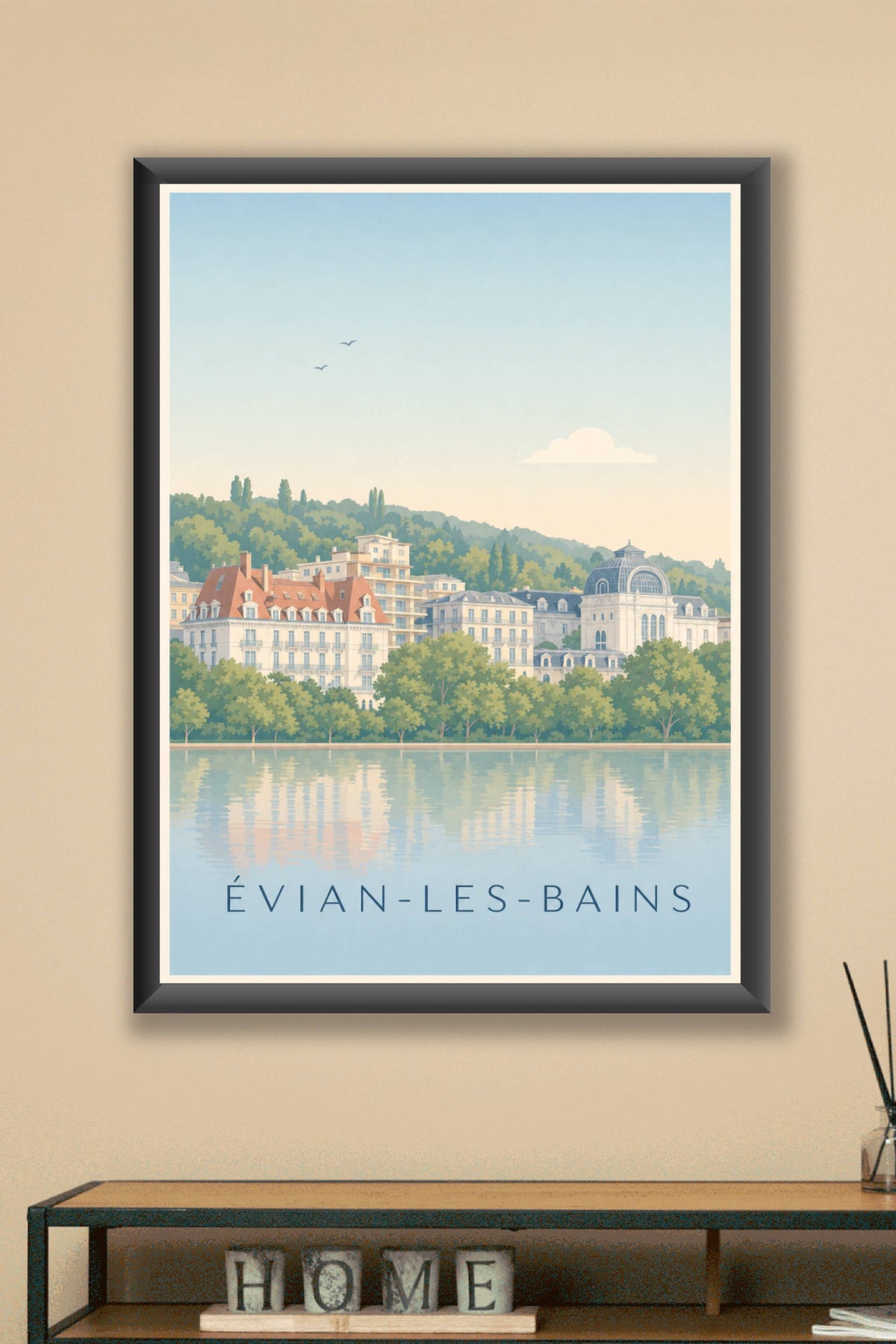 Affiche d'Évian-les-Bains, poster Buvette Cachat
