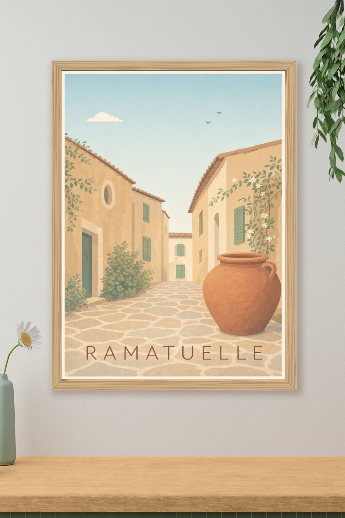 Affiche de Ramatuelle, poster ruelle provençale