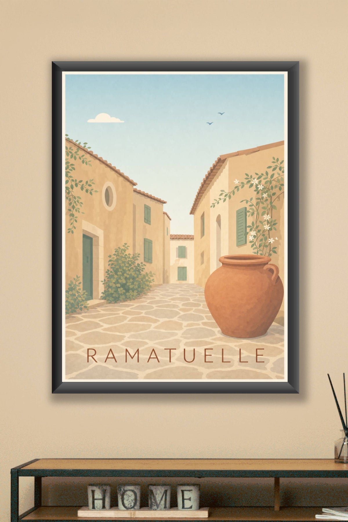 Affiche de Ramatuelle, poster ruelle provençale