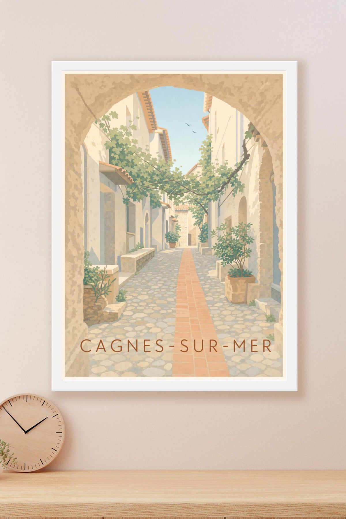 Affiche de Cagnes-sur-Mer, poster ruelle fleurie