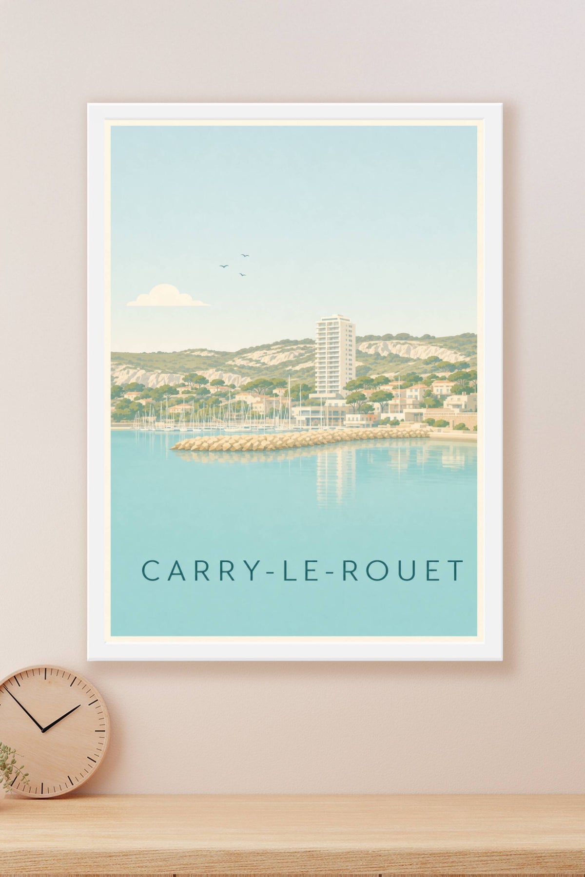 Affiche de Carry-le-Rouet, poster pins et mer