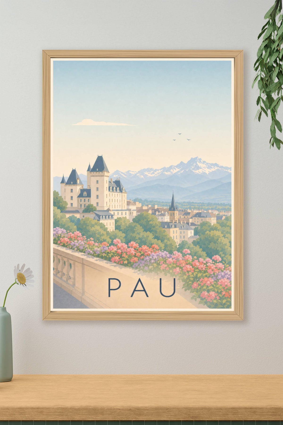 Affiche de Pau, poster du Boulevard des Pyrénées