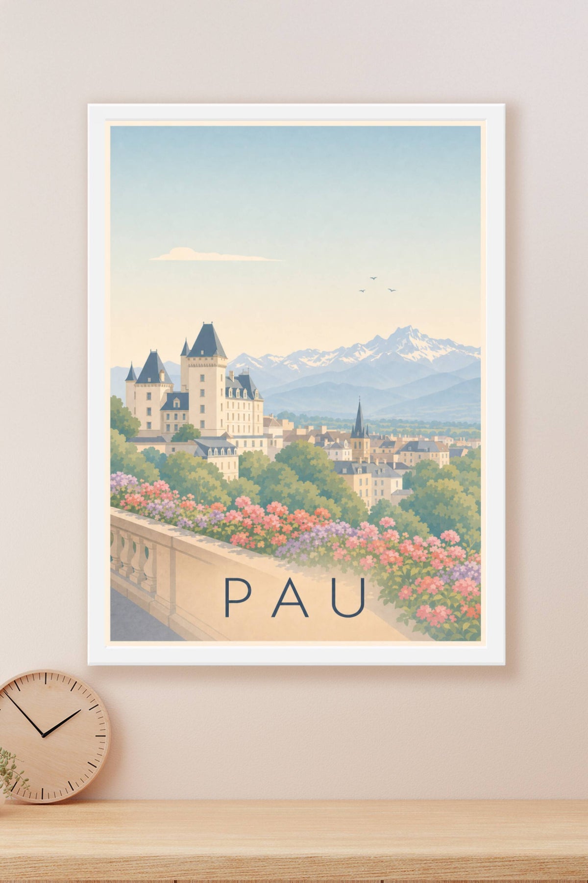 Affiche de Pau, poster du Boulevard des Pyrénées