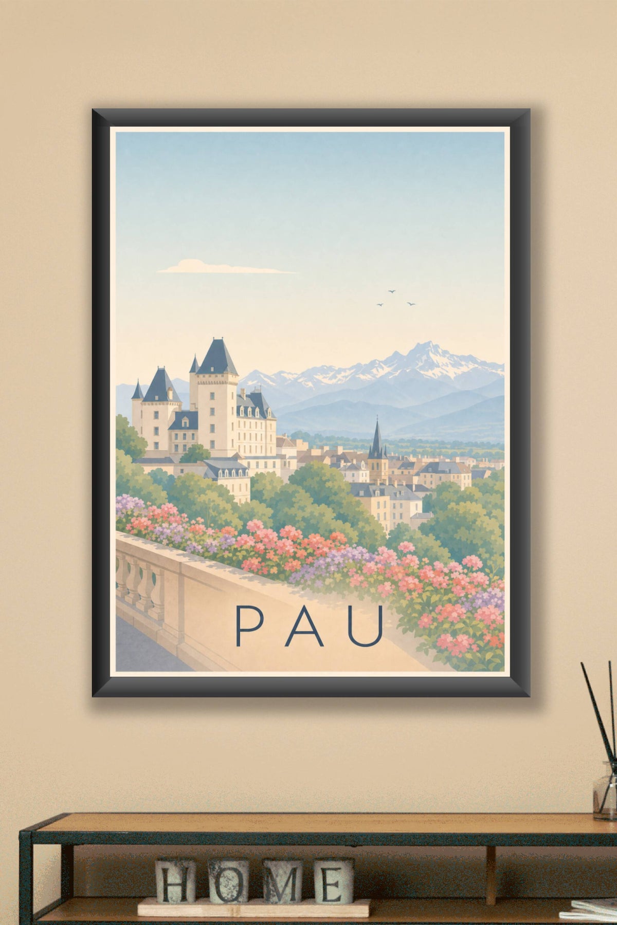 Affiche de Pau, poster du Boulevard des Pyrénées