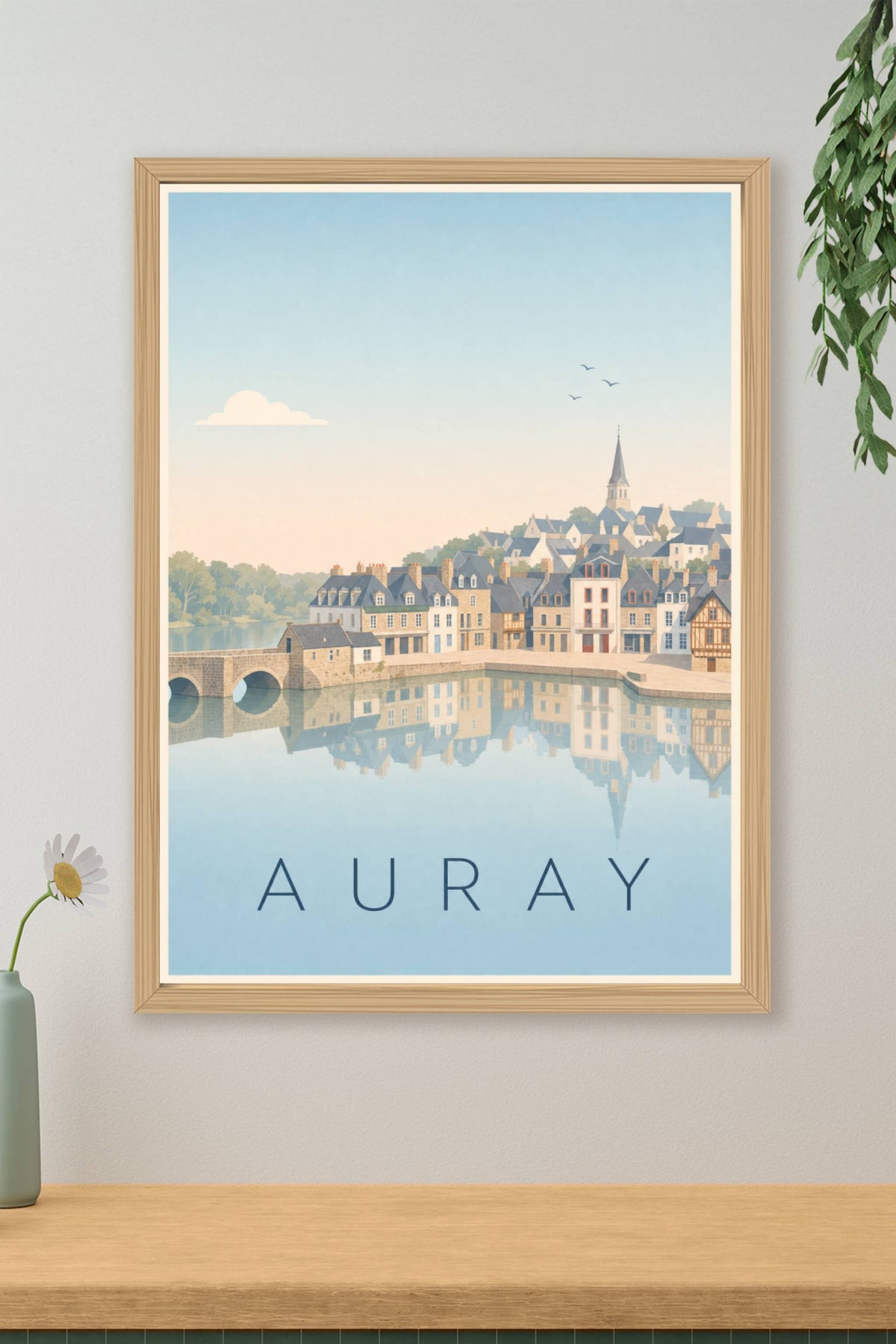 Affiche d'Auray, le port de Saint-Goustan