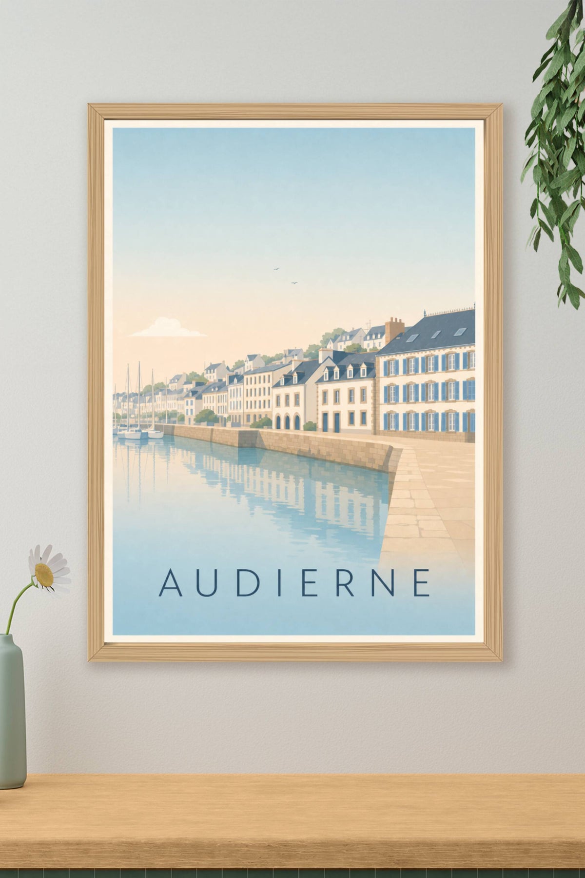 Affiche d'Audierne, poster façades du port