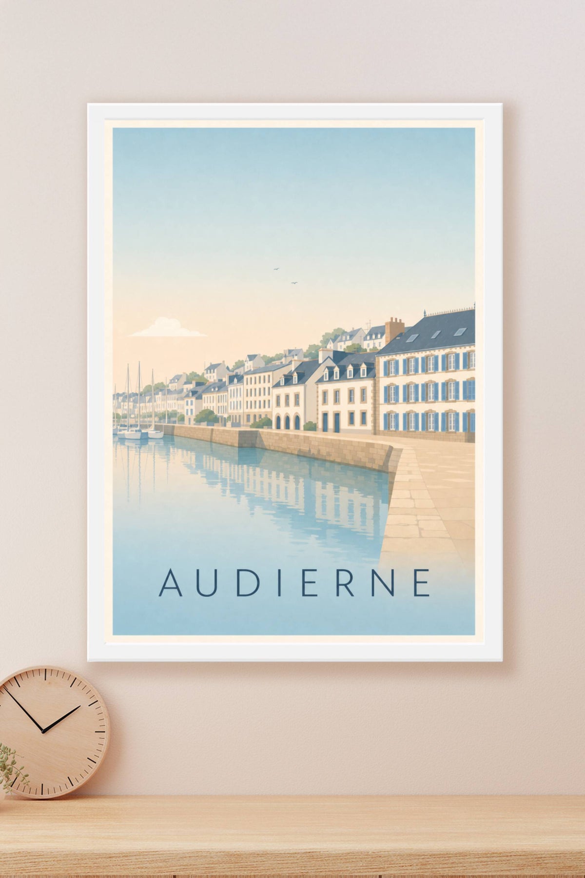 Affiche d'Audierne, poster façades du port