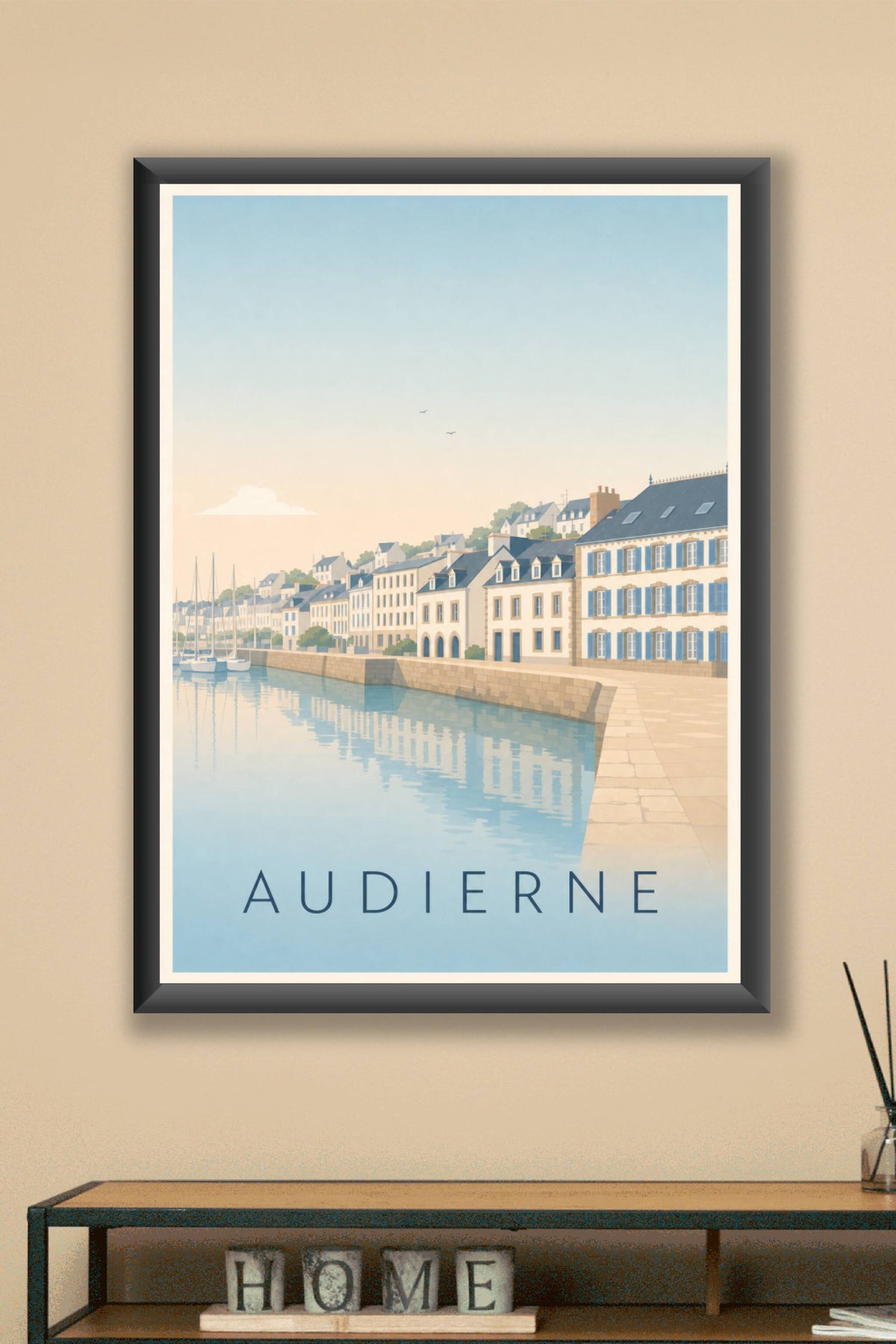 Affiche d'Audierne, poster façades du port