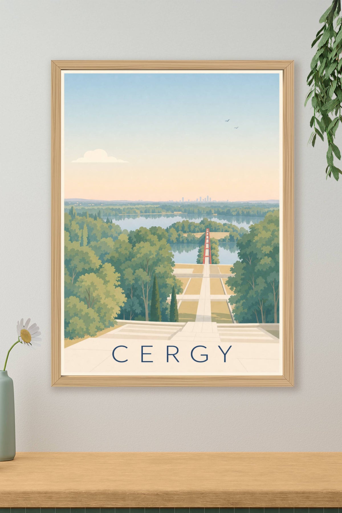 Affiche de Cergy, poster passerelle rouge