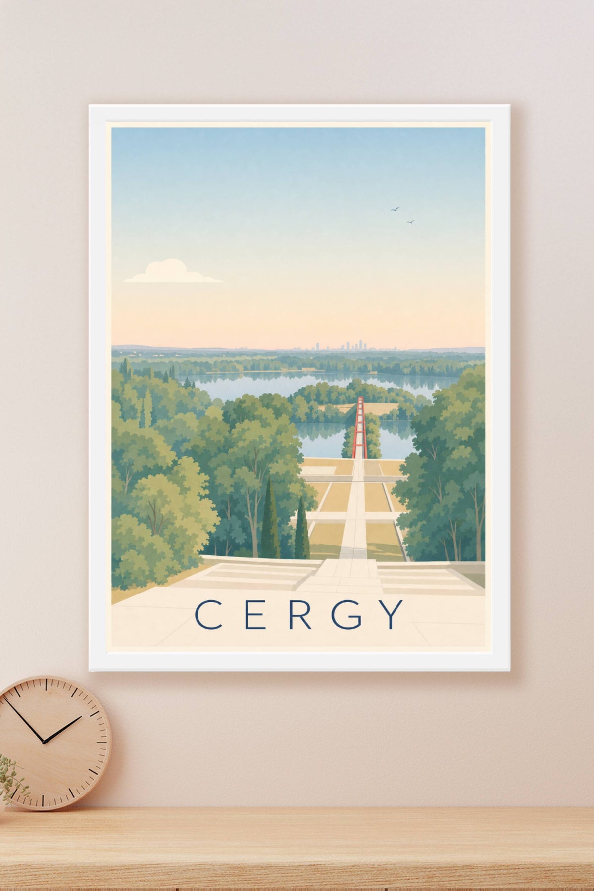 Affiche de Cergy, poster passerelle rouge