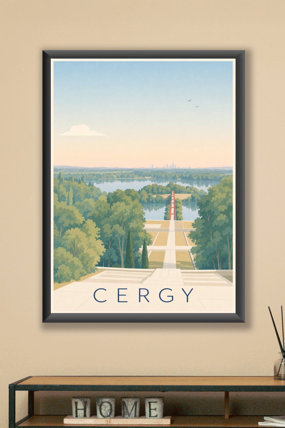 Affiche de Cergy, poster passerelle rouge