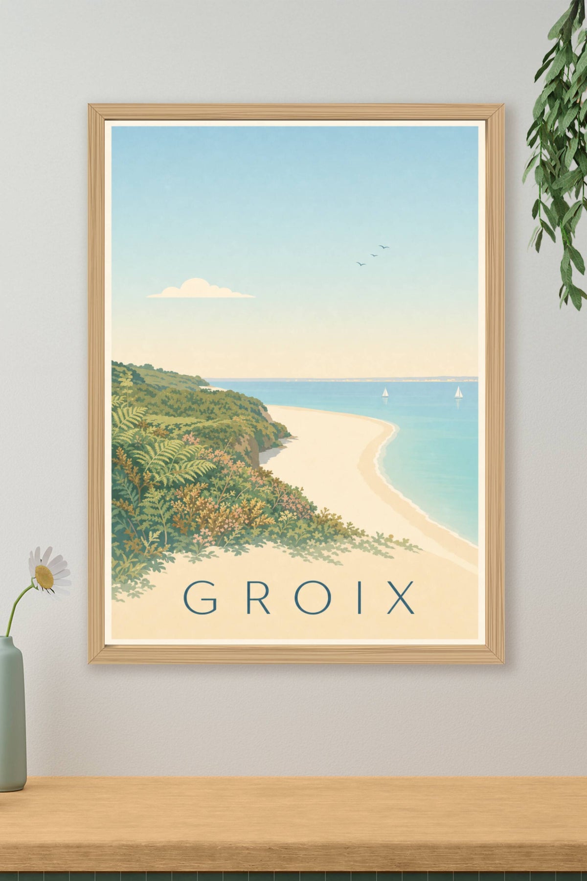 Affiche de Groix, poster de la plage convexe