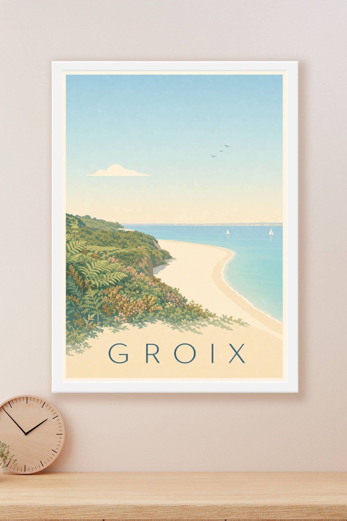 Affiche de Groix, poster de la plage convexe