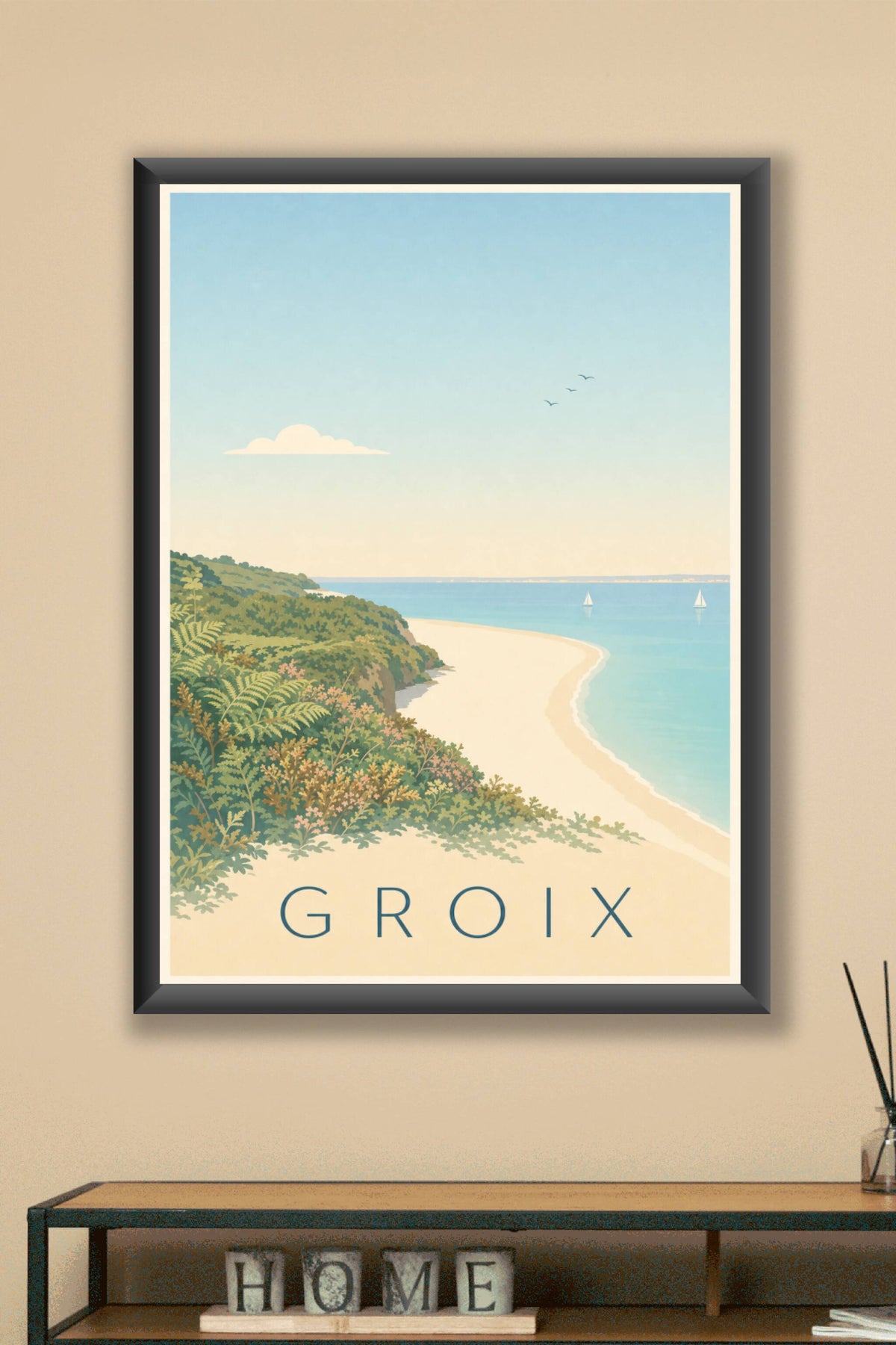 Affiche de Groix, poster de la plage convexe