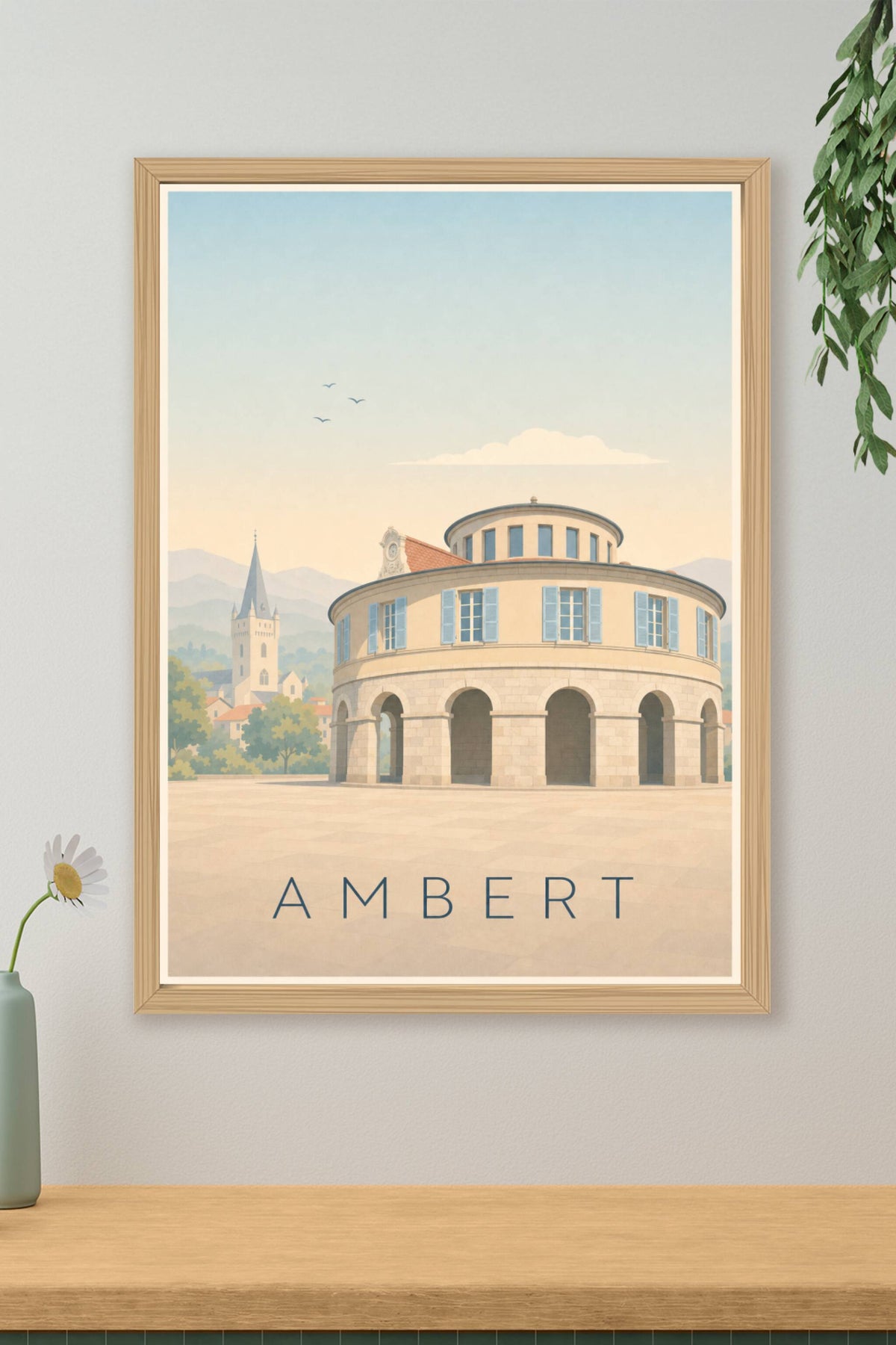 Poster d'Ambert, affiche mairie ronde