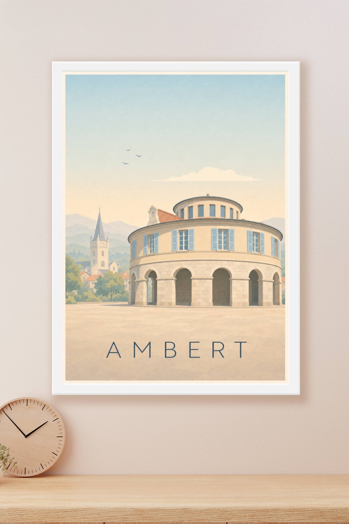 Poster d'Ambert, affiche mairie ronde