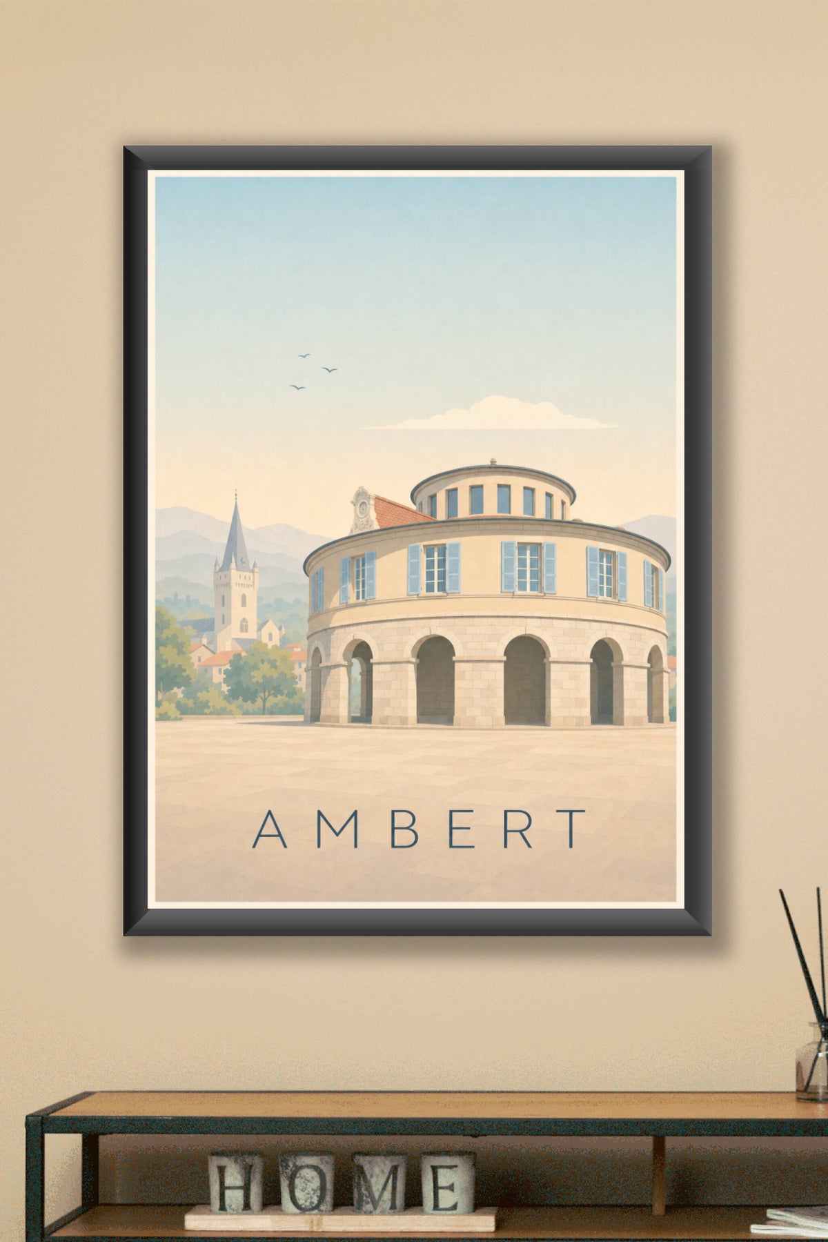 Poster d'Ambert, affiche mairie ronde