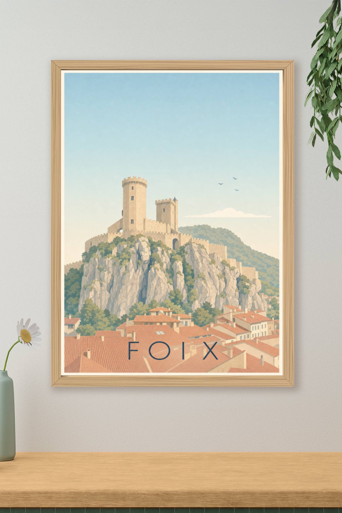 Affiche de Foix, poster château médiéval