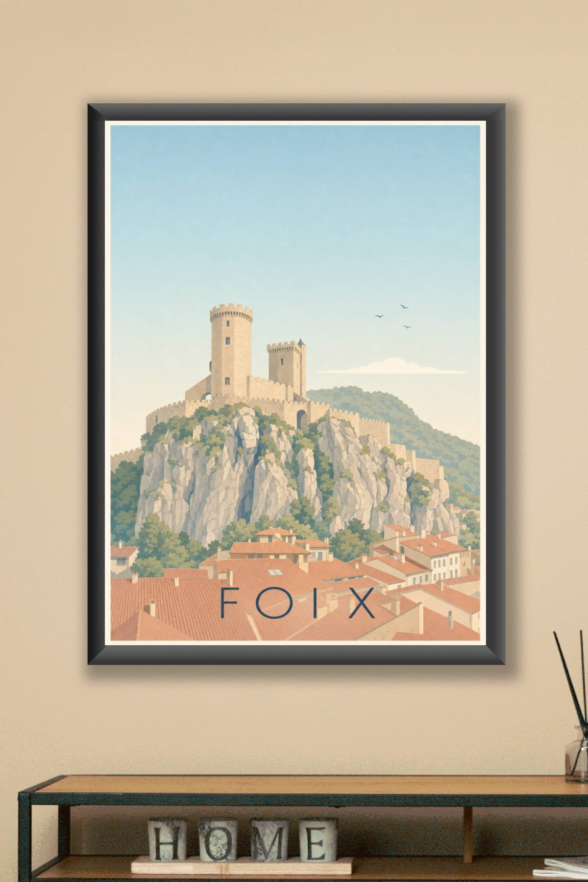 Affiche de Foix, poster château médiéval