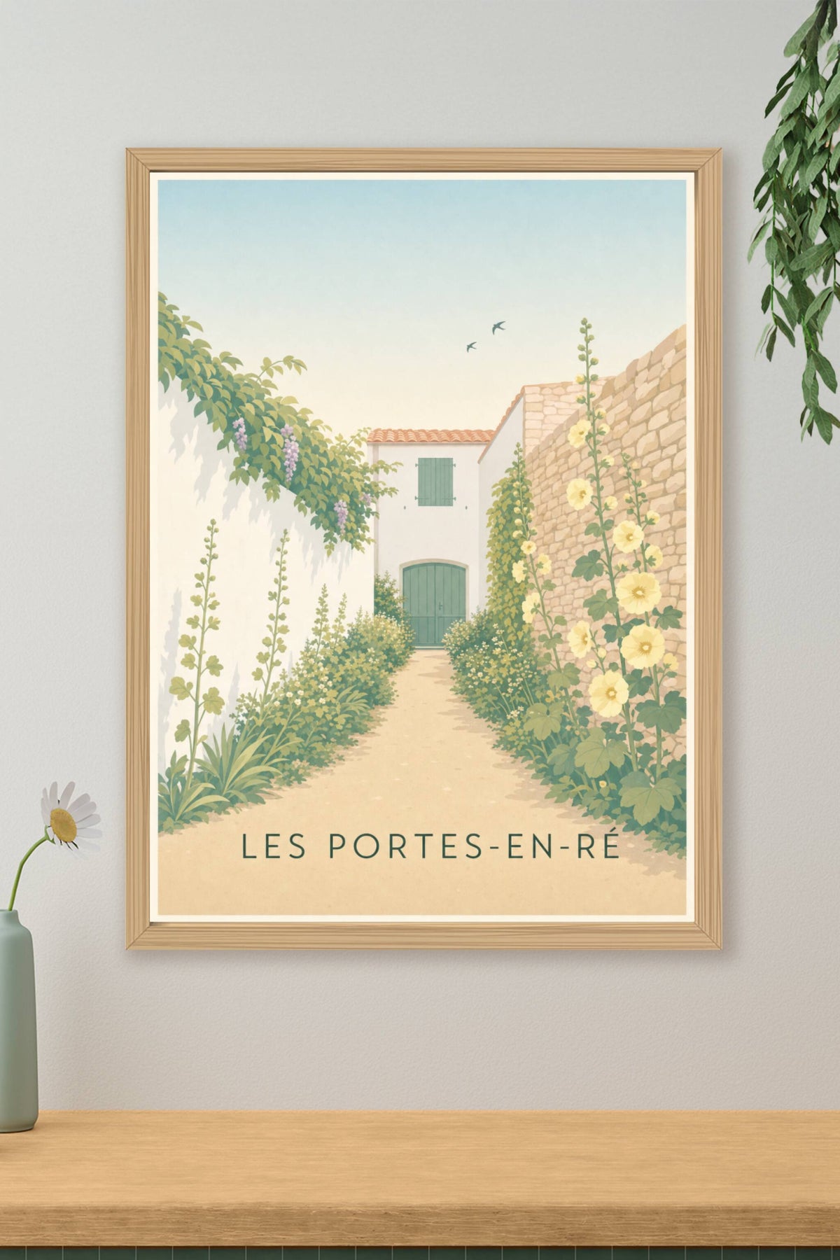 Affiche des Portes-en-Ré, poster village Île de Ré