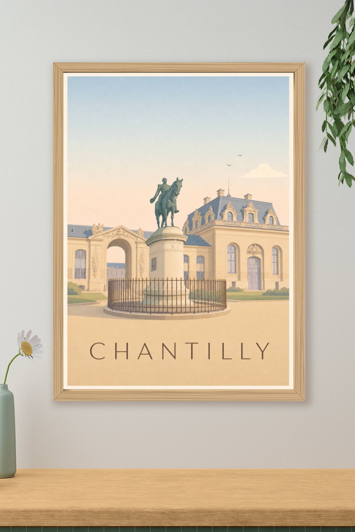 Affiche de Chantilly, la statue équestre