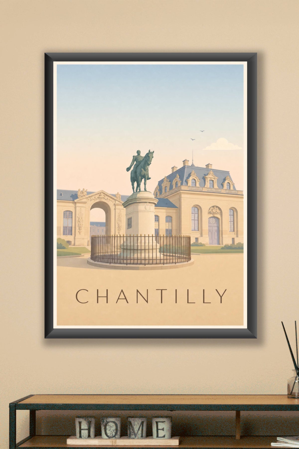 Affiche de Chantilly, la statue équestre