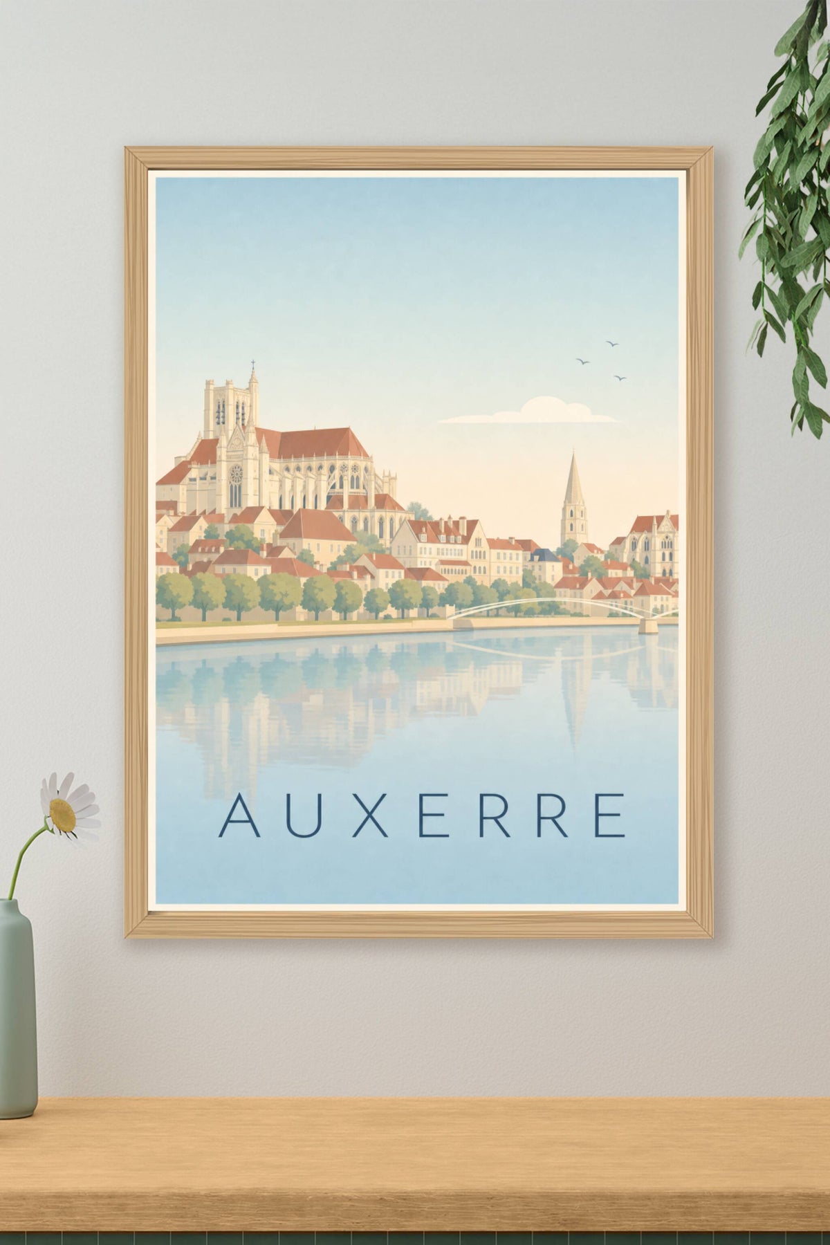 Affiche d'Auxerre, poster cathédrale Saint-Étienne