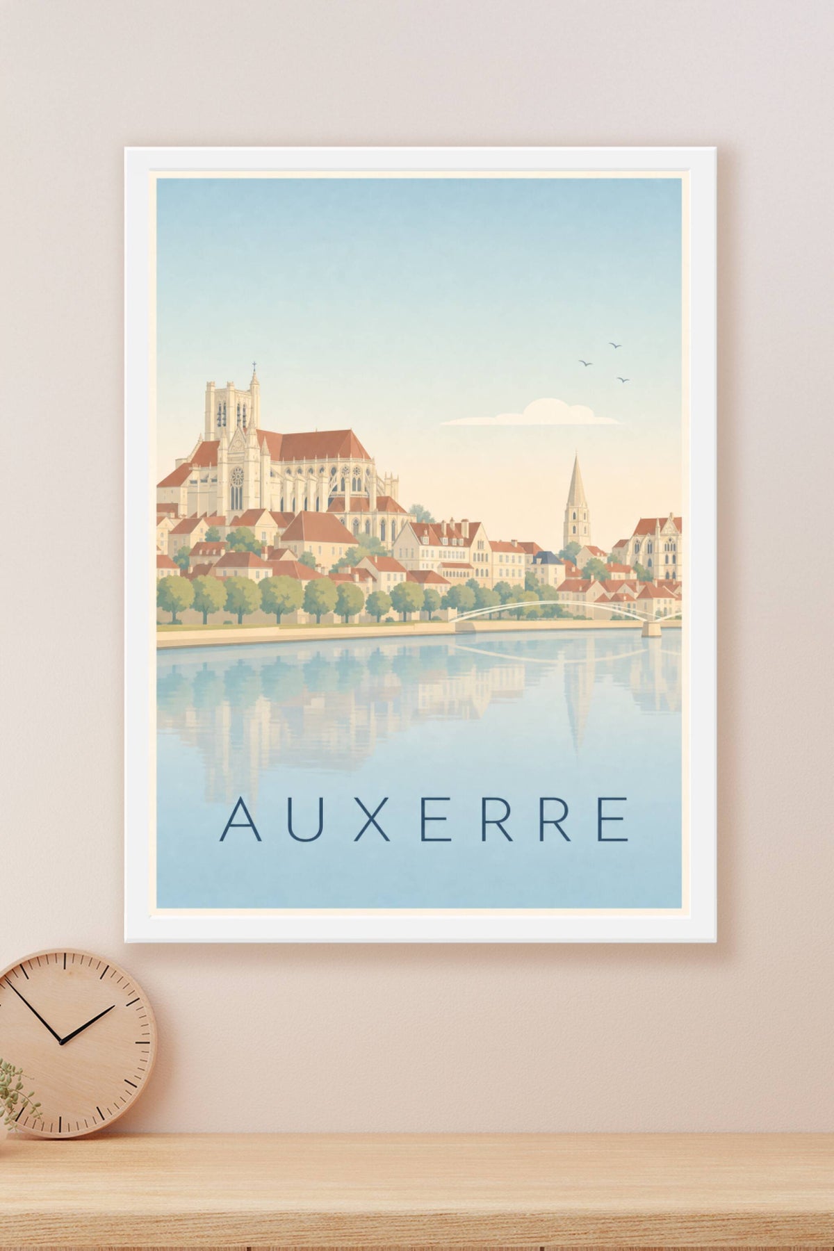 Affiche d'Auxerre, poster cathédrale Saint-Étienne