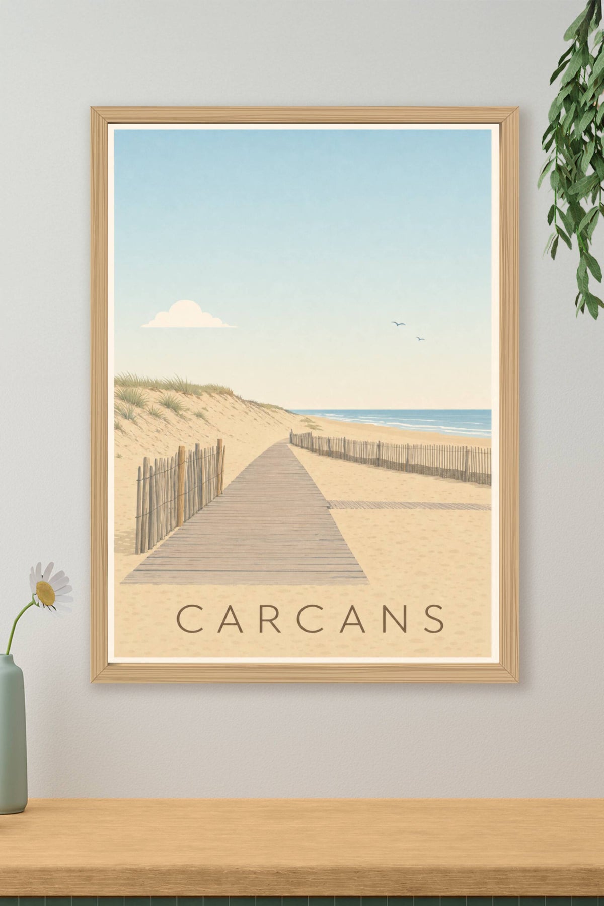 Affiche de Carcans, poster chemin des dunes