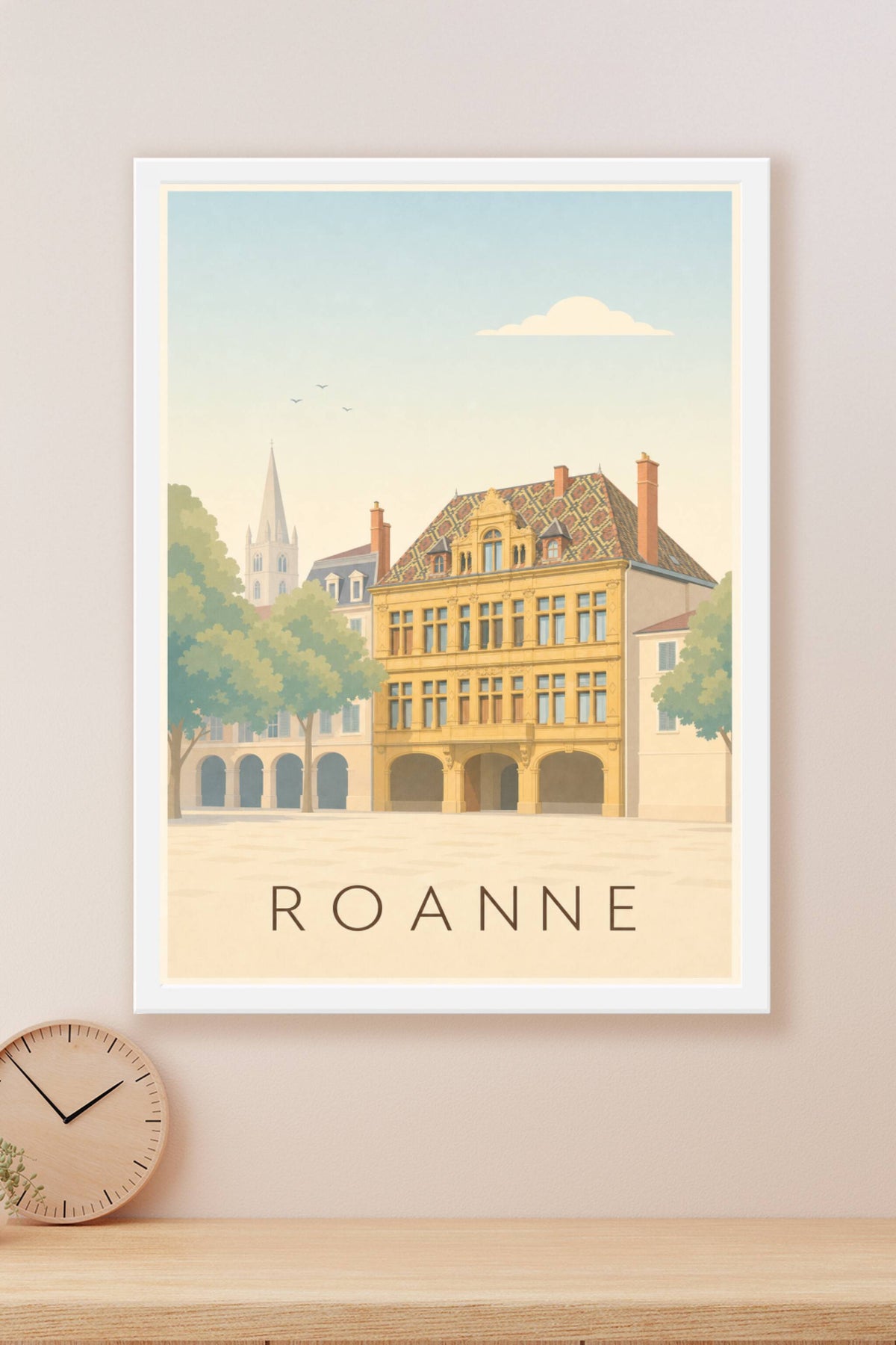 Affiche de Roanne, poster Maison à pans de bois