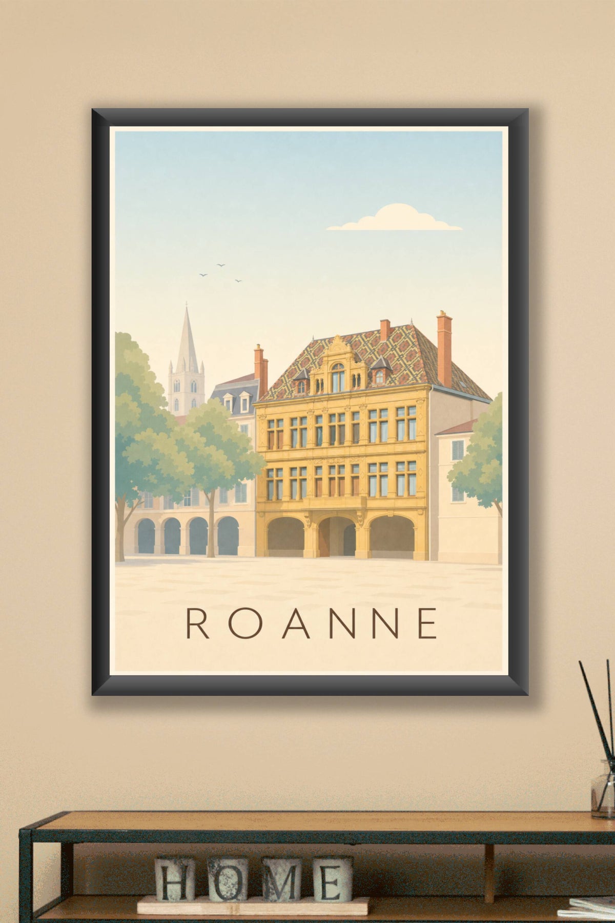 Affiche de Roanne, poster Maison à pans de bois