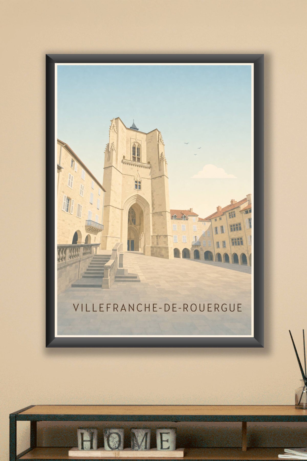 Affiche de Villefranche-de-Rouergue, poster clocher