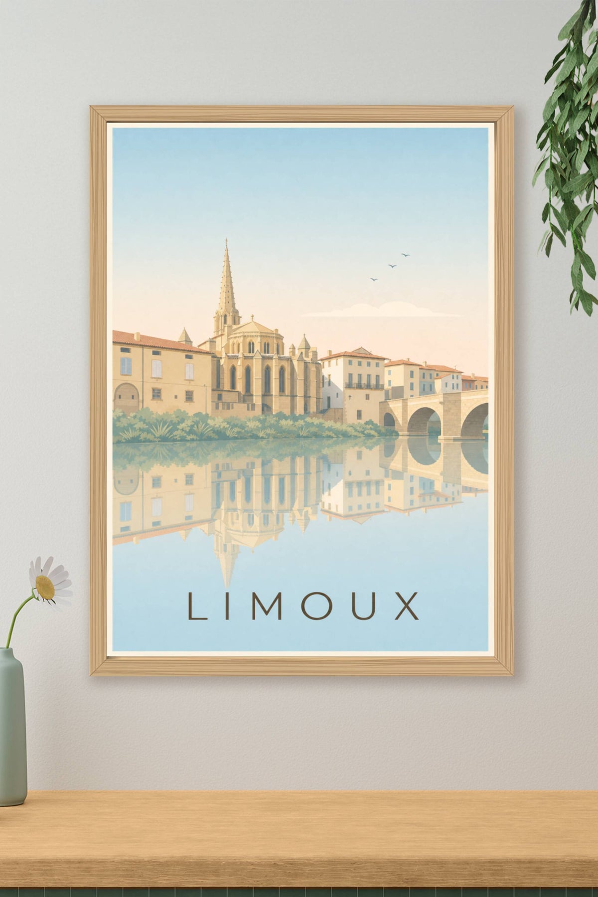 Affiche de Limoux, poster le Pont Neuf