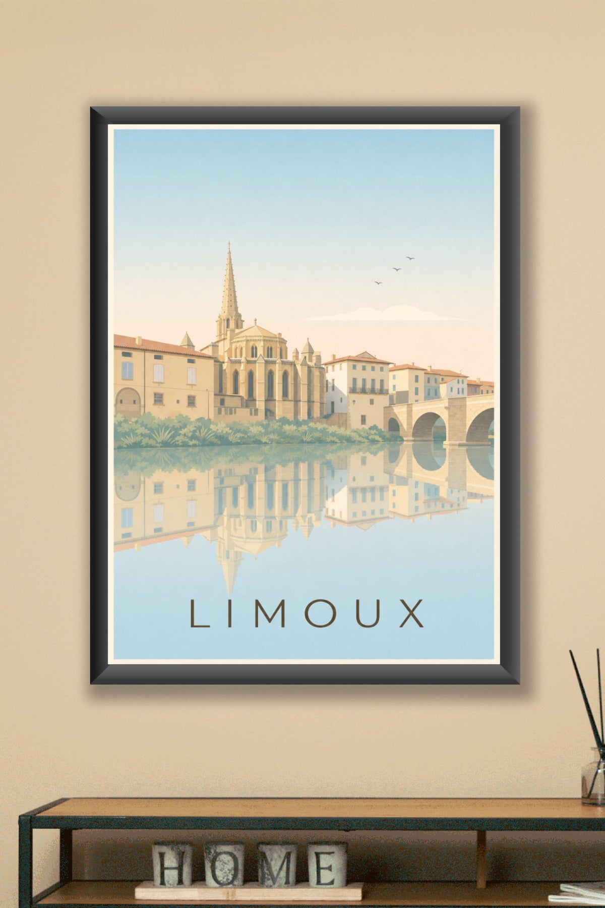 Affiche de Limoux, poster le Pont Neuf