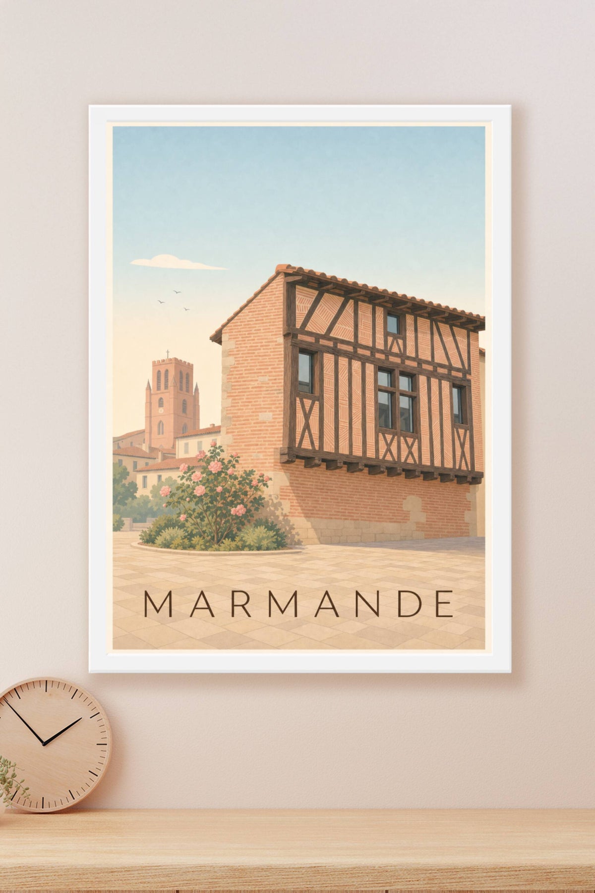 Affiche de Marmande, maison à colombages