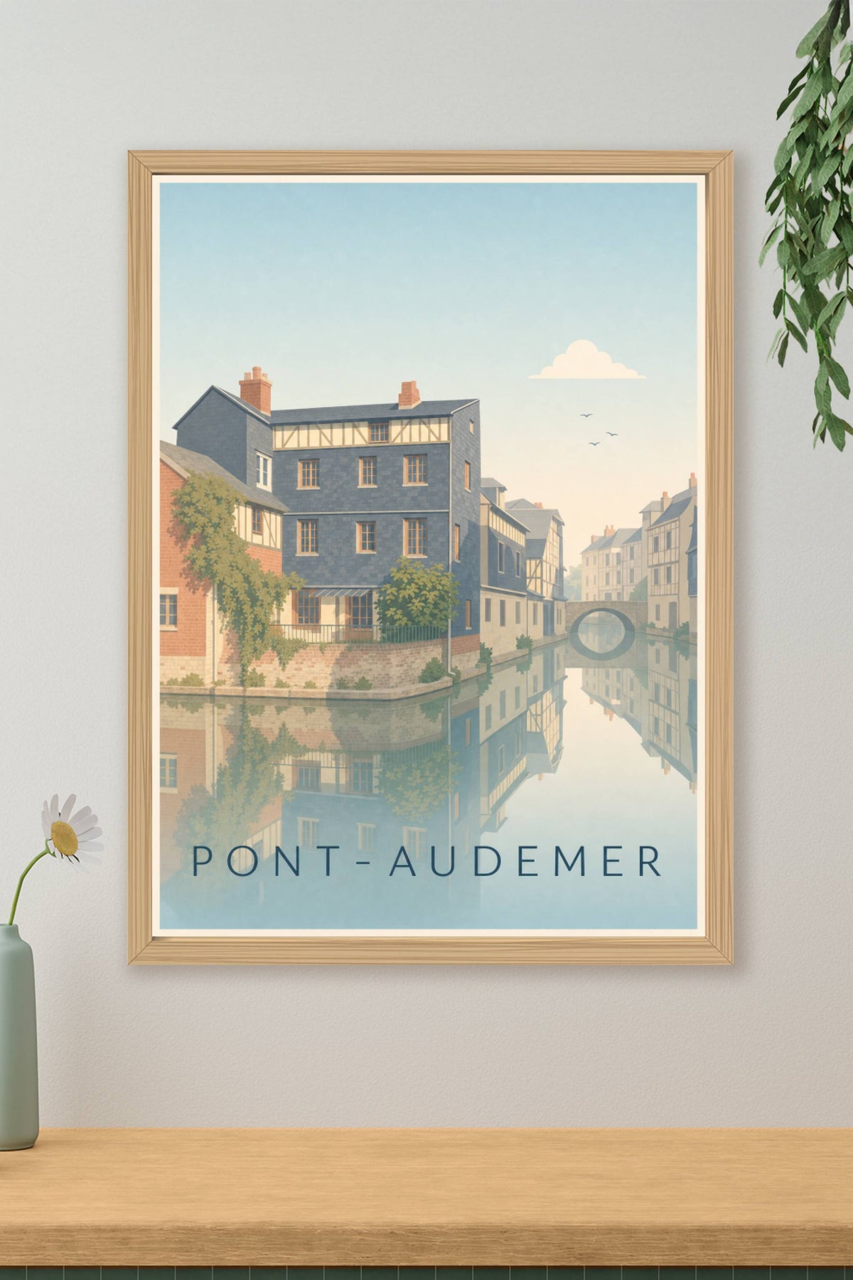 Affiche Pont-Audemer, poster ville normande