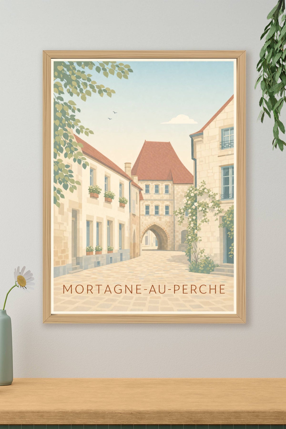 Affiche de Mortagne-au-Perche, poster du porche médiéval