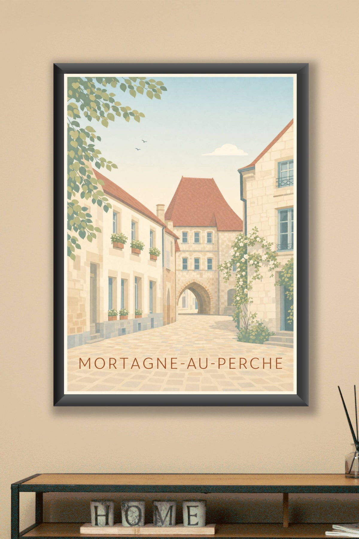Affiche de Mortagne-au-Perche, poster du porche médiéval
