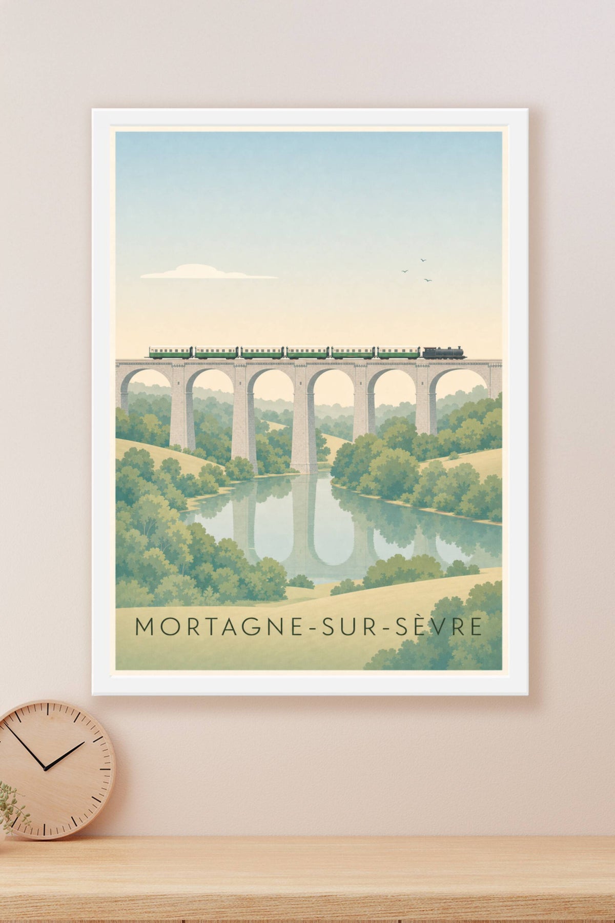 Affiche de Mortagne-sur-Sèvre, poster pont de pierre