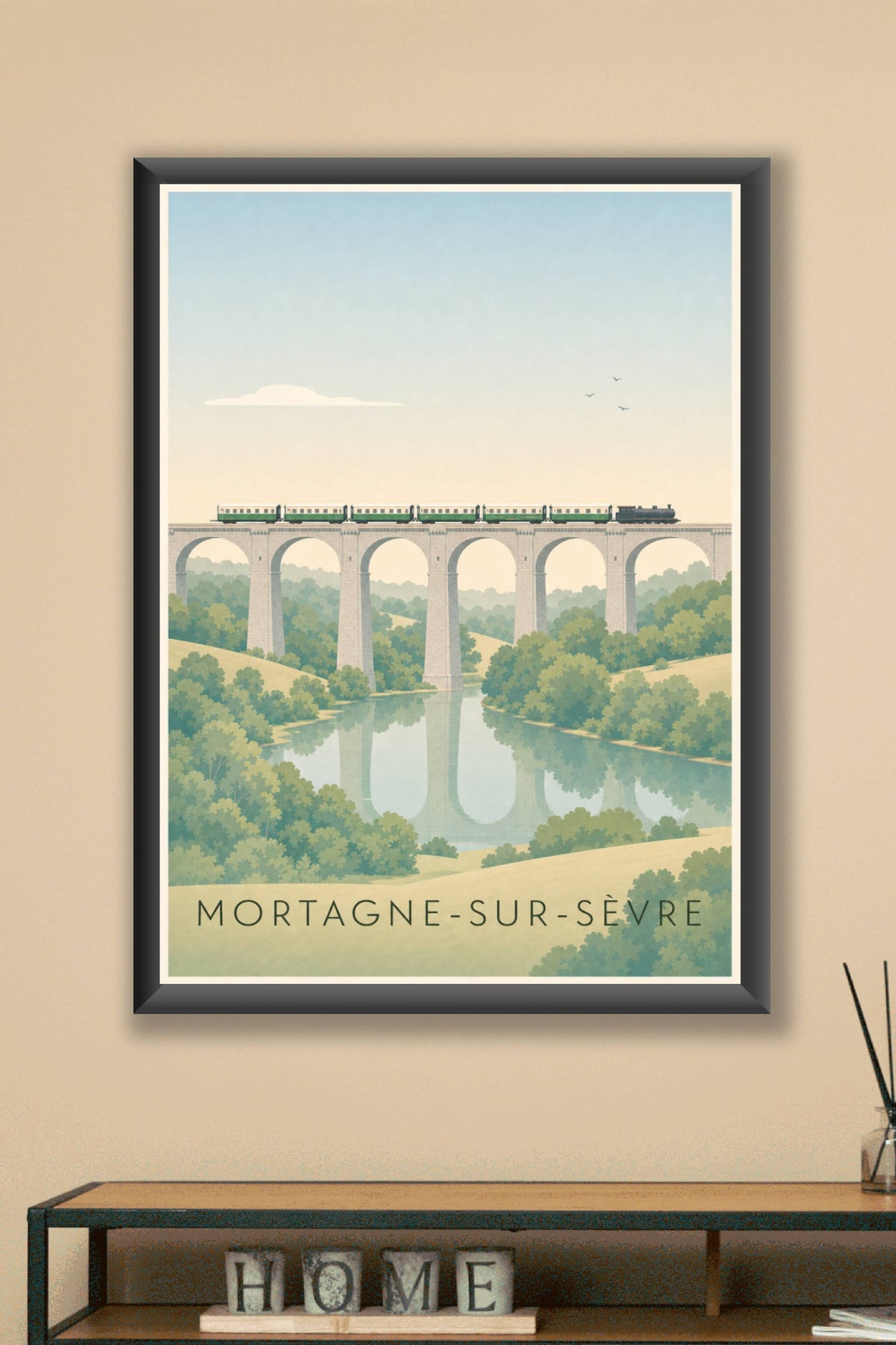 Affiche de Mortagne-sur-Sèvre, poster pont de pierre